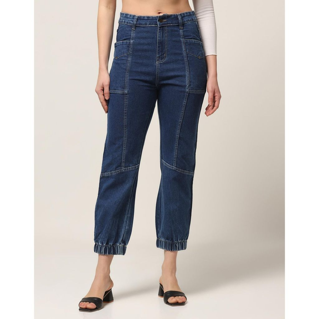 Women's Mid Blue Casual Denim Jeans