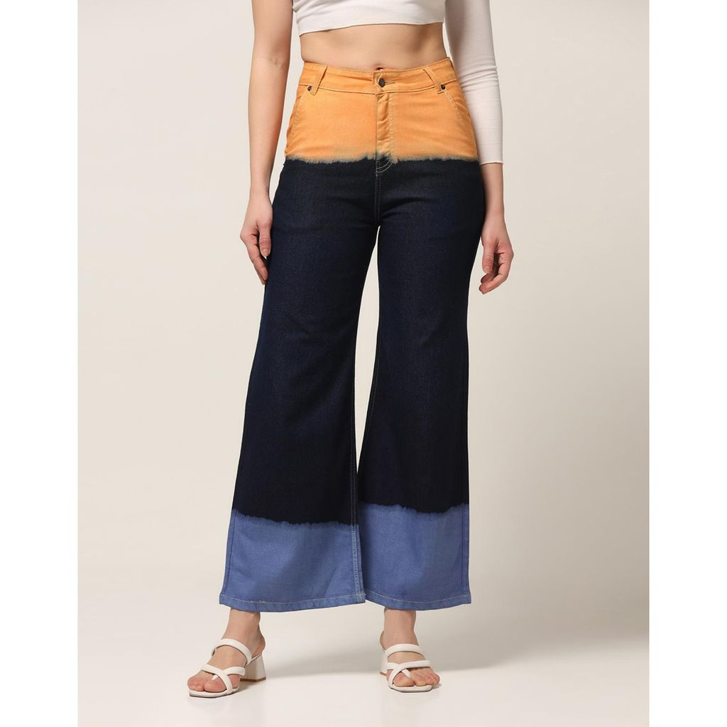 Women's Denim Jeans: Multi Color Ombre