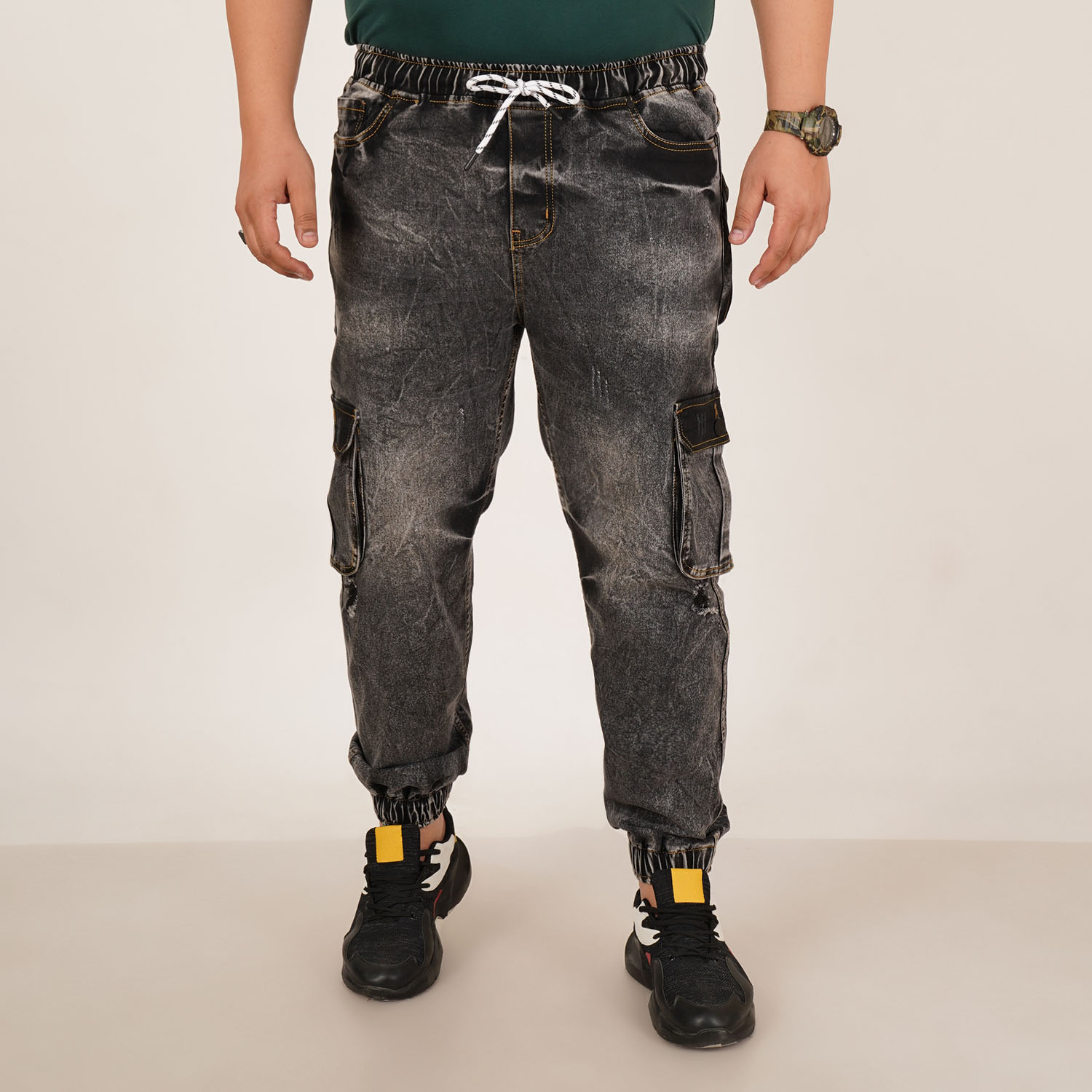 Denim Cargo Pocket Jeans